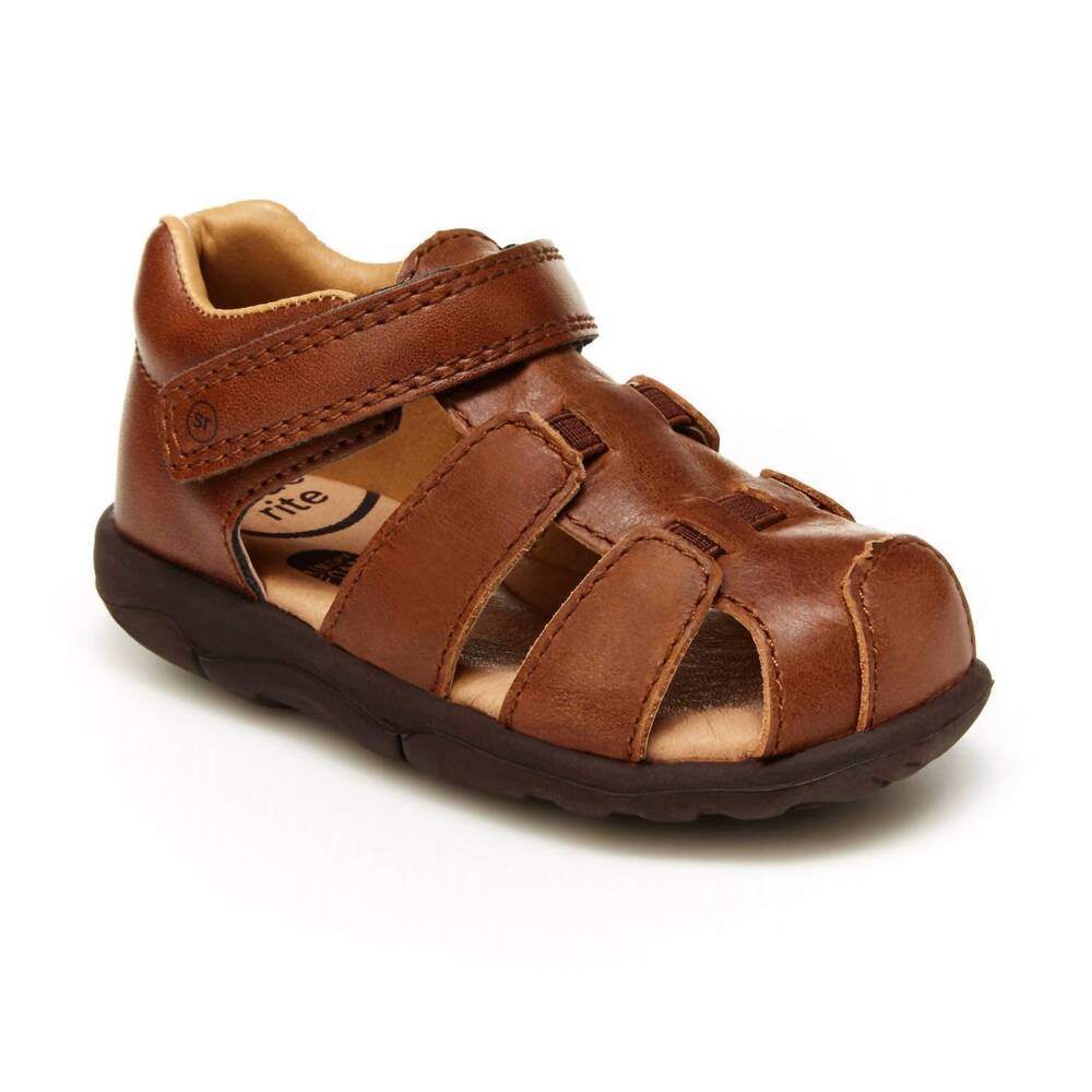 NEW STRIDE RITE boys archie srtech sandals in brown